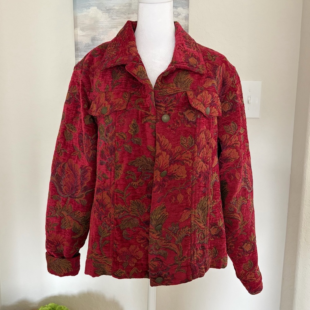 Coldwater Creek Vintage Tapestry Floral Jacket Sz XL